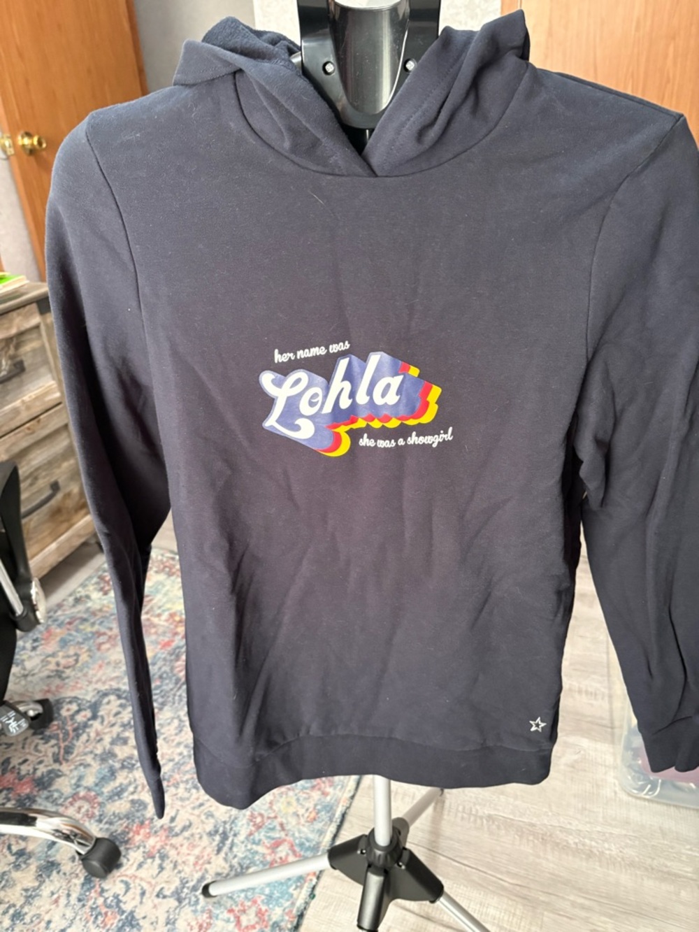Lohla sport made in LA Graphic Hoodie - Navy with Retro Multicolor Logo